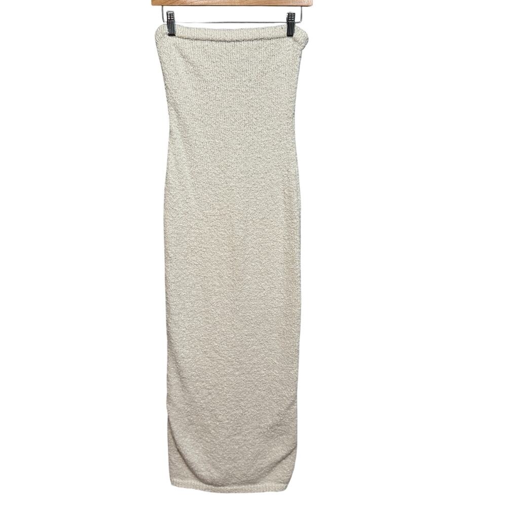 Princess Polly Strapless Knit Maxi Dress Cream Size 8 NWOT Bodycon - Picture 2 of 6